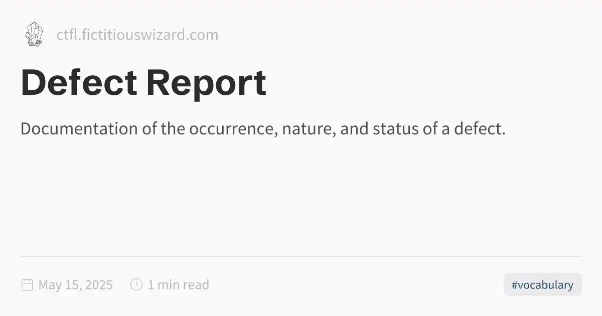 Defect Report